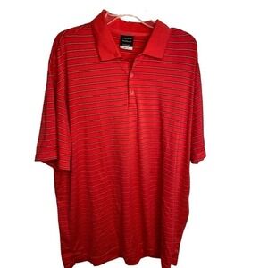 Nike Golf Men's X-Large Short Sleeve Golf Polo Shirt Red Stripped